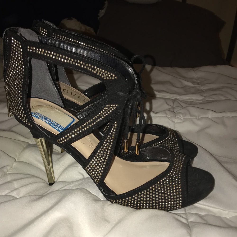 Black and gold heels.